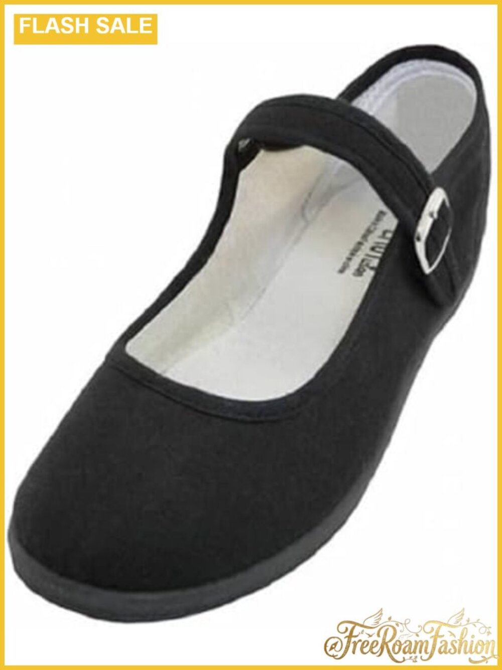 Cotton Mary Jane Ballet Flats Comfortable Buckle Closure